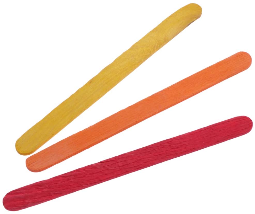 Generic 500Pcs Colorful Wooden Craft Sticks Diy Popsicle Sticks Ice Cream Sticks Wax Applicator Sticks For Kids Crafts Art Diy Making