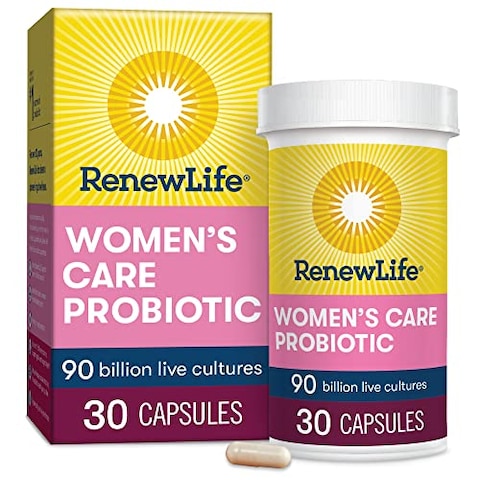 Renew Life Women&#39;s Probiotics 90 Billion Cfu, 12 Strains, Shelf Stable, Gluten Dairy &amp; Soy Free, 30 Capsules, Ultimate Flora Women&#39;s Care-60 Day Money Back