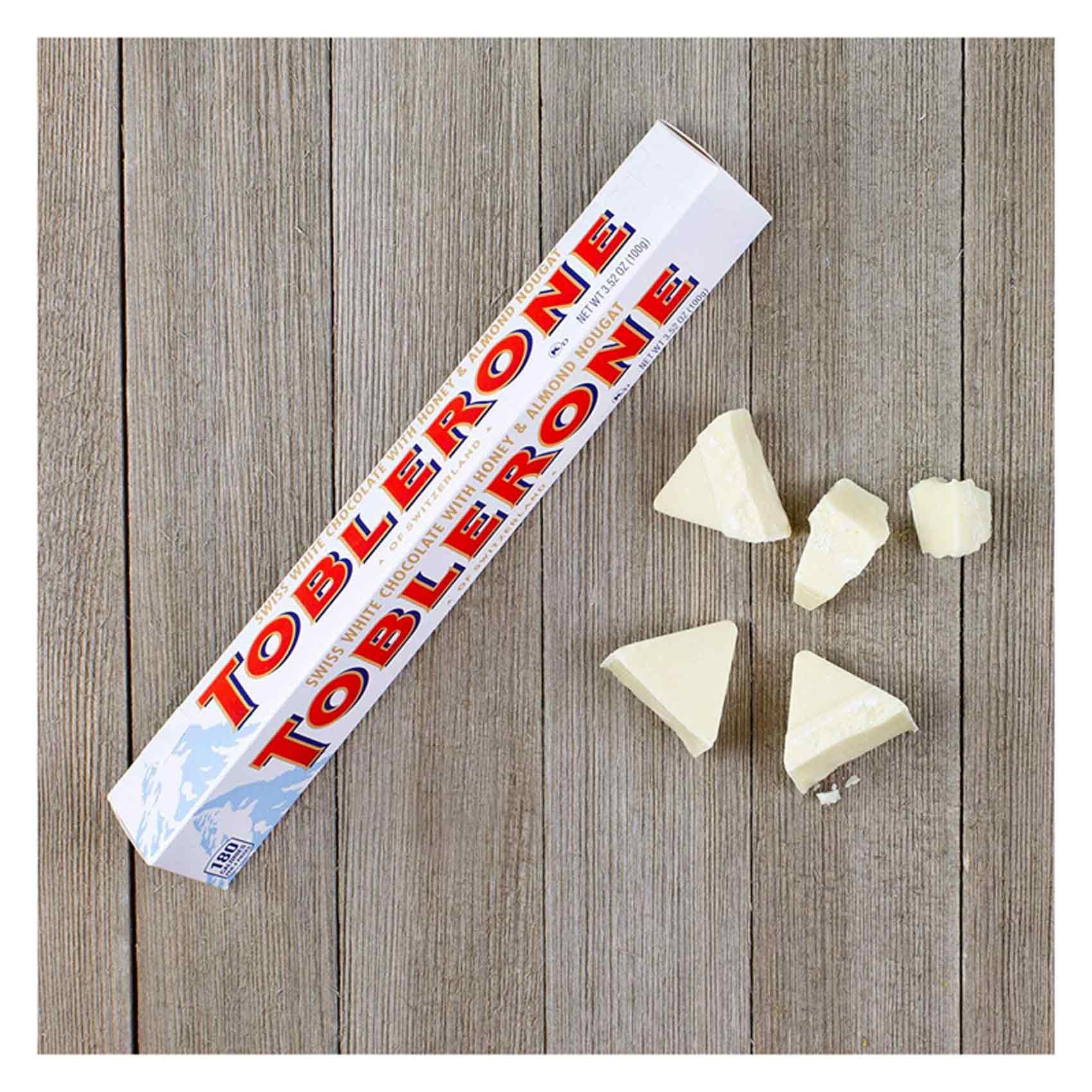 Toblerone White Chocolate Bar Swiss With Honey And Almond Nougat 100 Gram product thumbnail 2