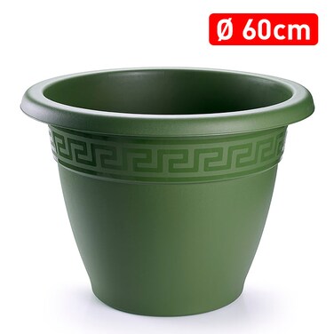 Plastic Forte Round Flower Planter, Green