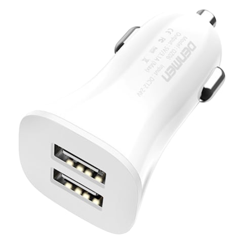 Denmen DZ06L Double Car Charger White