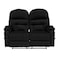 In House Velvet Double Cinematic Recliner Chair With Cups Holder - Black - NZ80