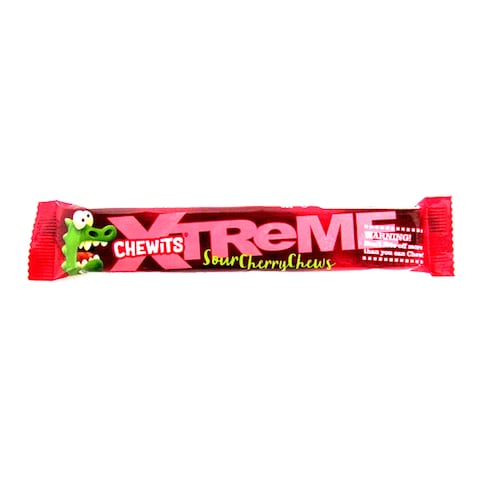 Cloetta Chewits Xtreme Sour Cherry Candy 34g