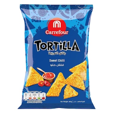 Carrefour Sweet Chilli Tortilla Chips 180G