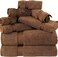 Comfy 8 Piece Highly Absorbent Combed Cotton 550 GSM Hotel Quality Towel Set - Dark Brown