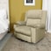 In House Velvet Rocking Cinematic Recliner Chair With Cups Holder - Dark Ivory - Lazy Troy