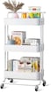 Gtin 3-Tier Rolling Utility Storage Cart With 2 Lockable Wheels For Office Bathroom Kitchen Kids&rsquo; Room