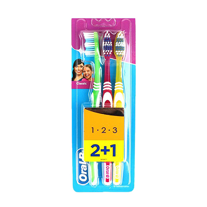 Oral B Toothbrush Classic 40 Medium 2+1 Free