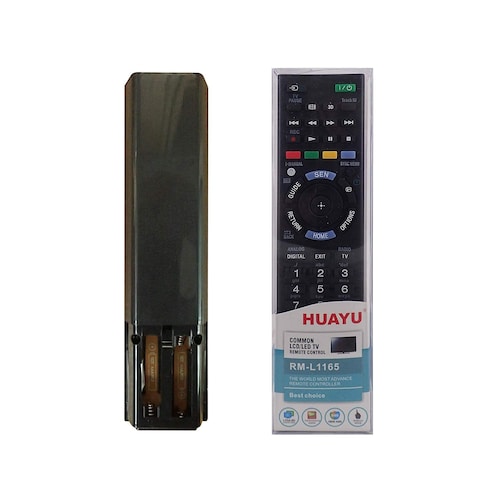 HUAYU RM-L1165 SONY TV Replacement remote &ndash; Works with ALL SONY televisions (LED,LCD,Plasma) &ndash; Ideal TV replacement remote control with same functions as the original SONY remote - black