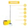 Esqube Classic Spin Mop Yellow Bucket Set with Pull Handle, Wheels