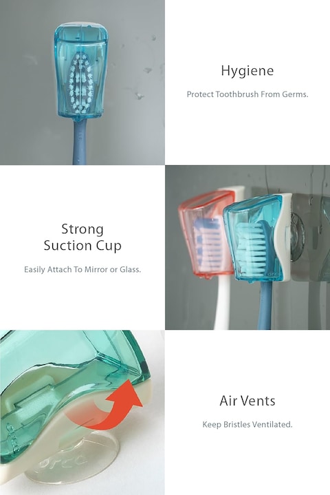 Flipper Toothbrush Cover &amp; Toothbrush Flp Twigo Basic Combo Pack, Soft Bristles, For Adults, Made In Malaysia, Smoke