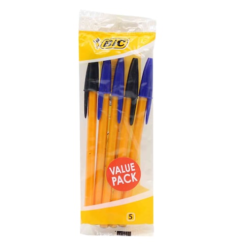 BIC FINE POINT 5PC BLUE/BLACK