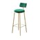Uujuly Back Rest Chair Bar Stool Chair High Chair with Back and Footrest (Green)