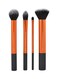 Real Techniques 9-Piece Core Collection And Starter Makeup Brush Set Black/Purple/Gold