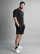 Mei Stylish Men`s  Activewear Solid Breathable T-shirt and Short Set, M Size, Black