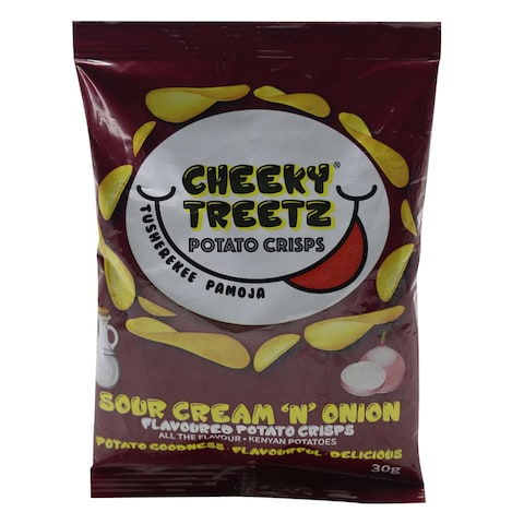 Cheeky Treety Sour Cream And Onion Potato Crips 30G