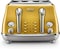 De&#39;Longhi Icona Capitals Yellow Vintage Style 4 Slice Toaster, 6 Browning Levels, 4 Extra Wide Bread Slots, Defrost And Reheat Functions, Removable Crumb Tray, Ctoc4003.Y