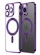 MagSafe Case Magnetic Clear Soft TPU Plating Case Wireless Charging Compatible Shockproof Camera Lens Protection For Apple iPhone 14 Pro Max Purple