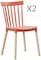 LANNY Set of 2 plastic windsor chair 53# modern desgin with solid wood legs leisure dining chair for indoor/inside living room office restaurant and events-RED