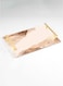 Lowha Decorative Acrylic Serving Tray With Gold Metal Handles And Light Color Design 20x30 cm