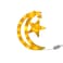 Crescent Moon Star Yellow Glowing LED Light 30x22cm