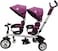 Lovely Baby 2-Seater Tricycle for Kids LB 525HC, Double Ride Trike, Twin Baby Carrier with Canopy, Rear Basket, Bell, Push Handle, Safe Toddler Riding Pedal Trike for Children Age 1-3 Years - Purple