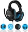 Logitech G432 Wired Gaming Headset, 7.1 Surround Sound, Dts Headphone, X 2.0, Flip-To-Mute Mic, PC (Leatherette) Black/Blue