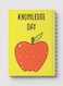 Lowha Spiral Notebook With 60 Sheets And Hard Paper Covers With Knowledge Day Apple Design, For Jotting Notes And Reminders, For Work, University, School