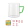 BOROSIL COLOUR MUG 190ML GREEN HANDLE, BVCM190GR02, 2PCS SET, 190ML