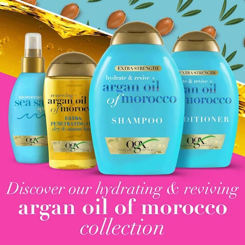 OGX Shampoo Extra Strength Hydrate &amp; Revive+ Argan Oil of Morocco New Gentle and PH Balanced Formula 385ml