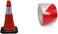 ABBASALI 4Pcs SAFETY CONE 100CM WITH WARNING TAPE 1PC RED/WHITE