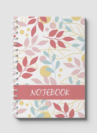 Lowha Spiral Notebook With 60 Sheets And Hard Paper Covers With Nd Abstarct &amp; Floral Design, For Jotting Notes And Reminders, For Work, University, School