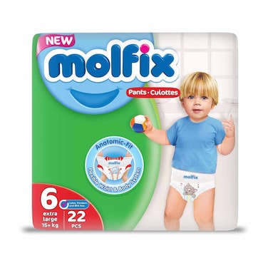 Molfix Pants Diapers 6 X-Large, 16+ Kg - 22 Diapers