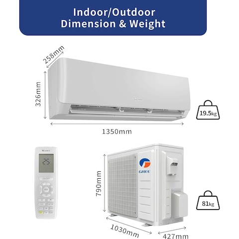 Gree Split Air Conditioner 2.5 Ton With Piston Compressor, G4`matic-R32C3, White