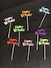 Colorful Happy birthday cake topper set of 8/pcs
