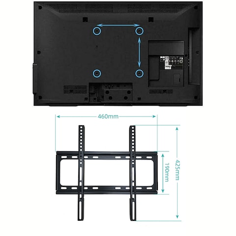 JOYSAT JS-40 Tv Wall mount Suitable for 26&quot; - 63 Inch Screen Fixed Wall Mount, Tv Wall Bracket, Tv Mount , Load Capacity 50 Kg, Black