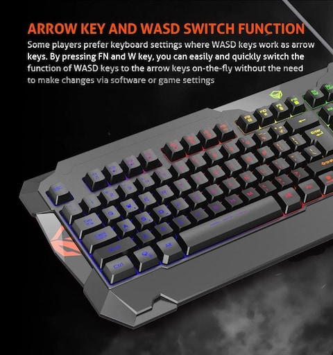 Meetion MT C505 4 In 1 Gaming Combo Kit, Anti Ghost RGB Gaming Keyboard, 5+1 Buttons 3200DPI Gaming Mouse, Backlit Gaming Headphone With Omni Directional Microphone, High Precision Gaming Mouse Pad