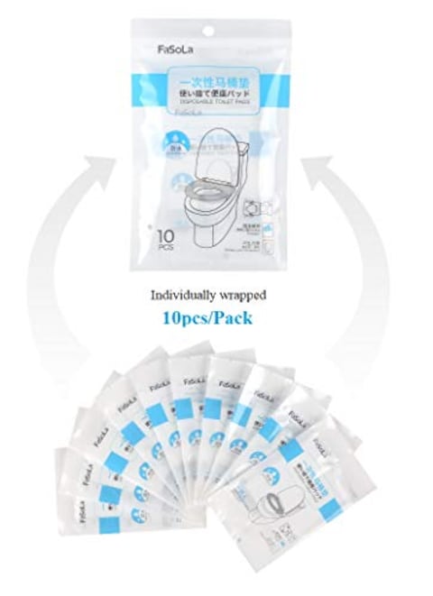 AIWANTO Disposable Toilet Seat Covers Potty Seat Covers Travel Pack (10-Count, Individually Wrapped) for Adults Kids Using Public Toilets Toddler Potty Training
