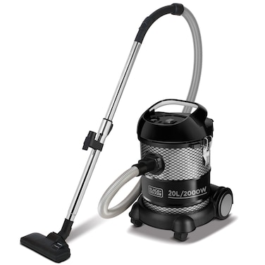 Black &amp; Decker Dry Drum Vacuum Cleaner BV2000-B5, 20 L, 2000 W, Black and Grey, 6.2 kg