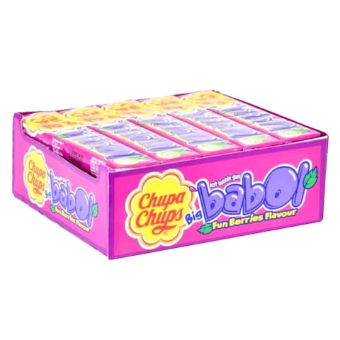 Chupa Chups Big Babol Soft Bubble Gum Fun Berries 27g x Pack of 20