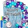 Party Time Frozen / Mermaid Theme Birthday Decoration - 95 Piece Silver Happy Birthday Foil Balloon, Star Foil Metallic, Foil Curtain Princess Theme Birthday Decoration / Birthday Decoration For Girls