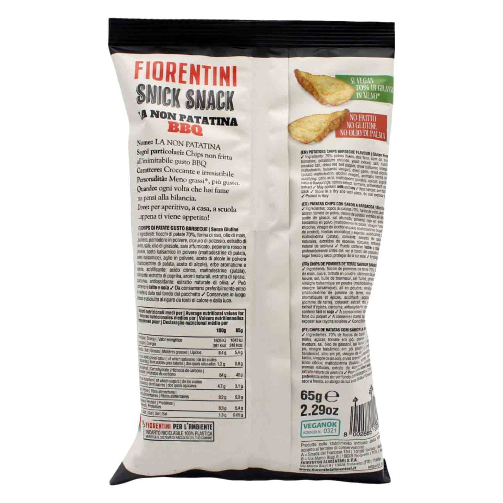 Fiorentini Gluten Free Potato Chips Barbeque 65 Gram product thumbnail 3