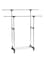 Portable Double Layers Clothes Rack Floor Hanger Black/Silver