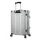Cabinpro Lightweight Aluminum Frame Fashion Luggage Trolley Polycarbonate Hard Case Large Checked Luggage with 4 Quite 360&deg; Double Wheels CP001 Silver