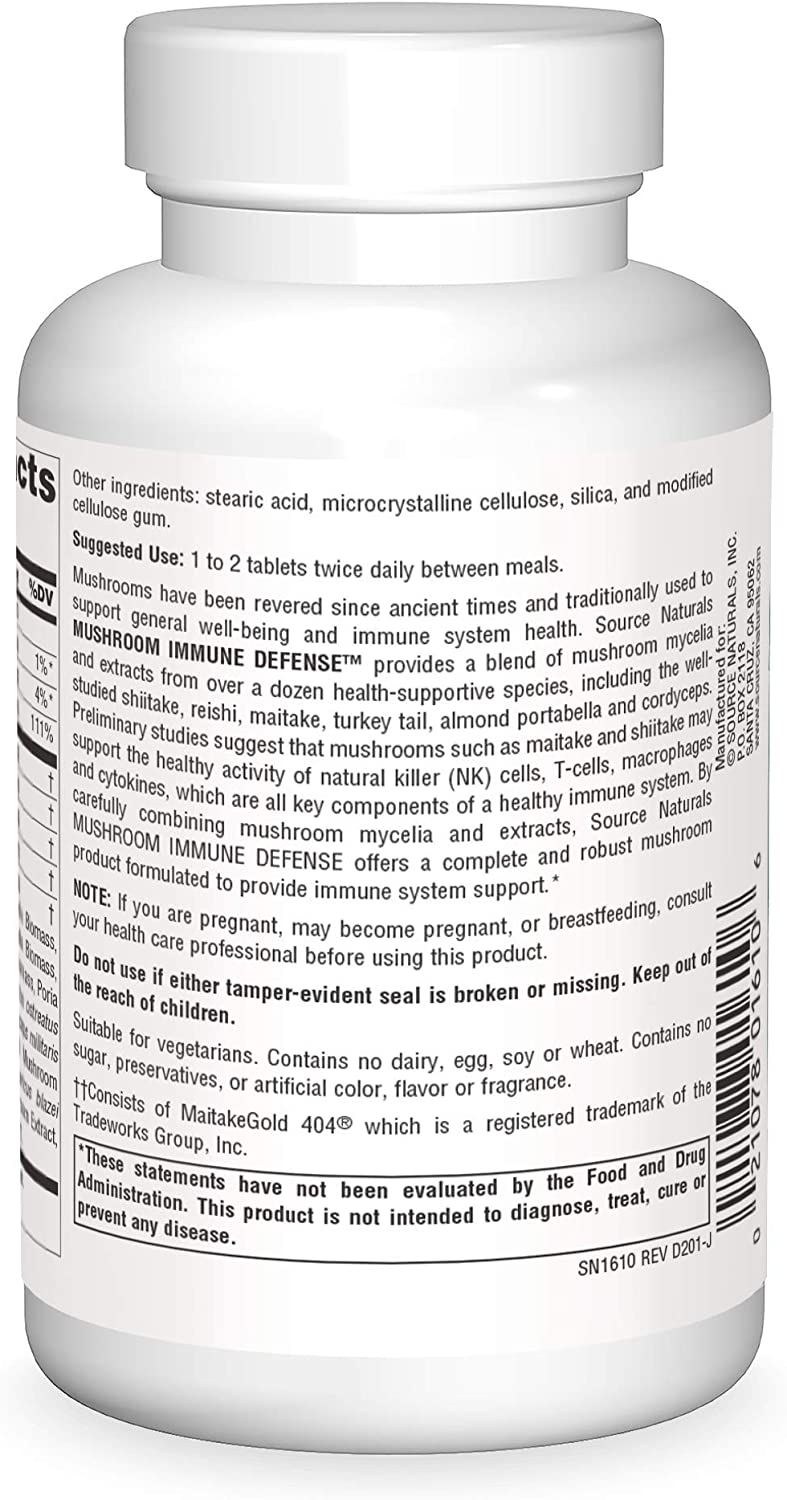 Source Natural Mushroom Immune Defense 120 Tablets