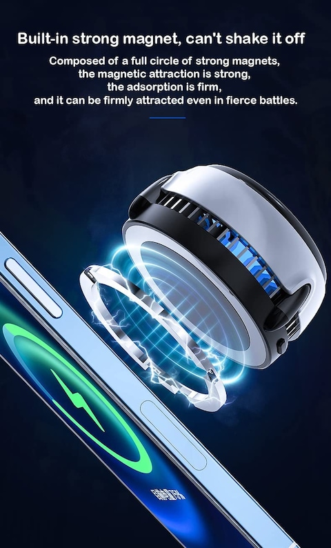 Memo Magnetic Semiconductor Mobile Phone Cooler Fan With Wireless Charger instant Cooling Mobile For Gaming And Live Video