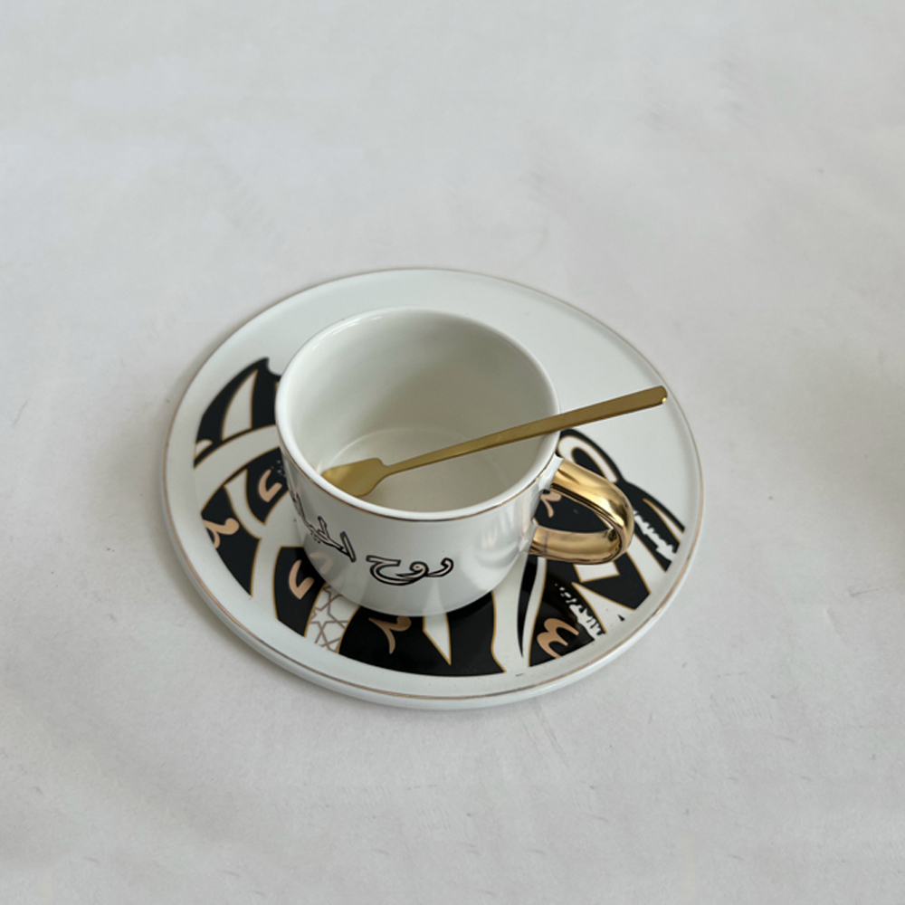 Luxury Restaurant Set Ceramic Cup &amp; Saucer With Spoon