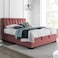 In House Blven Velvet Bed Frame - Single - 200x100 cm - Dark Pink