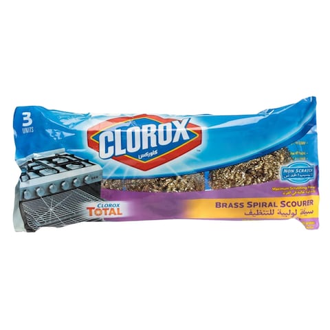 CLOROX BRASS SPIRAL SCOURER X3