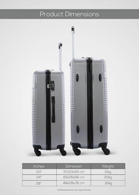 Lightweight 3-Pieces ABS Hard side Travel Luggage Trolley Bag Set with Lock for men / women / unisex Hard shell strong